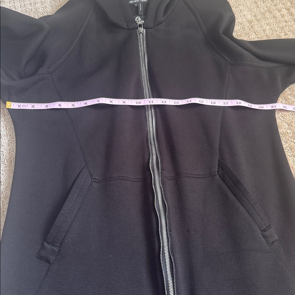 Helmut Lang Black Longline Zip Hoodie size large - Picture 9 of 10